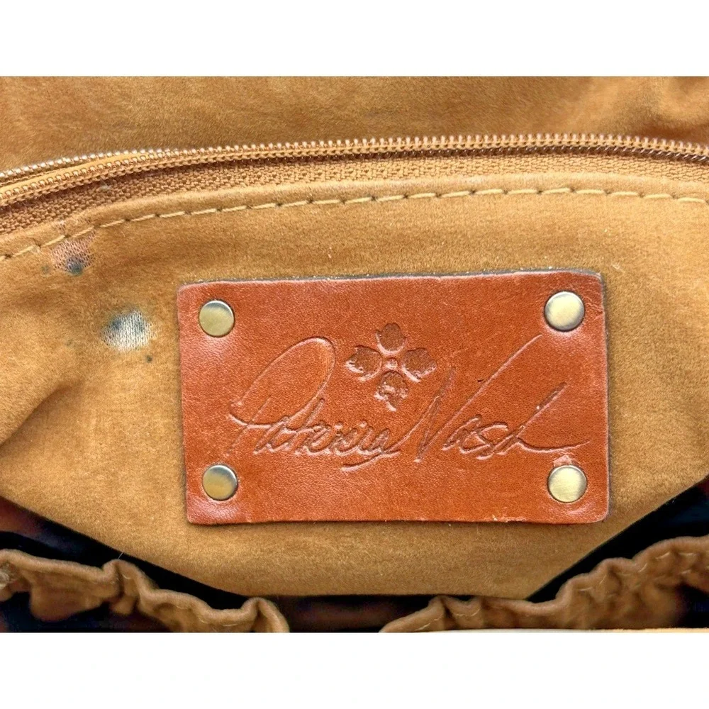 Patricia Nash Laureana Framed Satchel Brown‎ Croc Embossed Leather Bag